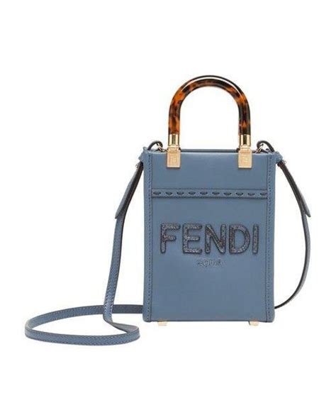 fendi mini baguette blue|Fendi mini shopper.